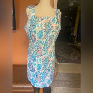 Talbots Blue and Pink Patterned Fabric